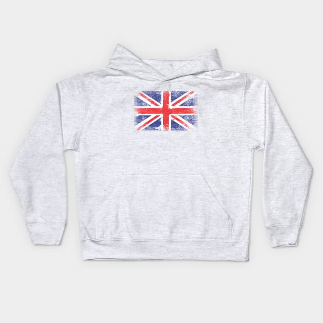 Union Jack Distressed Kids Hoodie by machmigo